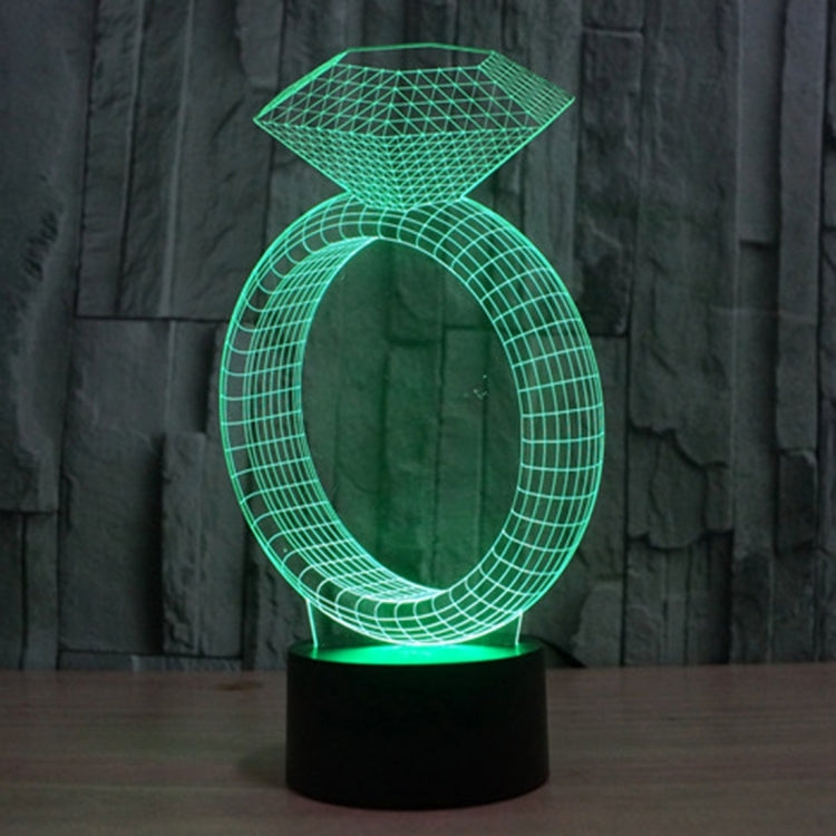 Diamond Ring Style 3D Touch Switch Control LED Light , 7 Color Discoloration Creative Visual Stereo Lamp Desk Lamp Night Light - Novelty Lighting by PMC TechLife | Online Shopping South Africa | PMC TechLife | Buy Now Pay Later Mobicred