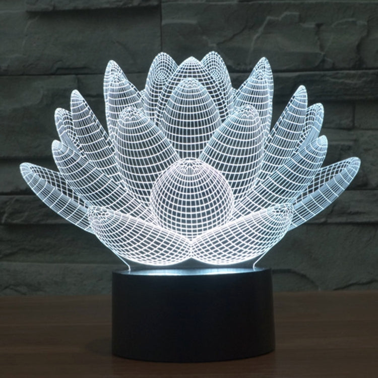 Lotus Style 3D Touch Switch Control LED Light , 7 Color Discoloration Creative Visual Stereo Lamp Desk Lamp Night Light - Novelty Lighting by PMC TechLife | Online Shopping South Africa | PMC TechLife | Buy Now Pay Later Mobicred