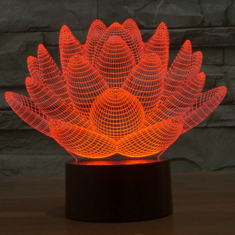 Lotus Style 3D Touch Switch Control LED Light , 7 Color Discoloration Creative Visual Stereo Lamp Desk Lamp Night Light - Novelty Lighting by PMC TechLife | Online Shopping South Africa | PMC TechLife | Buy Now Pay Later Mobicred