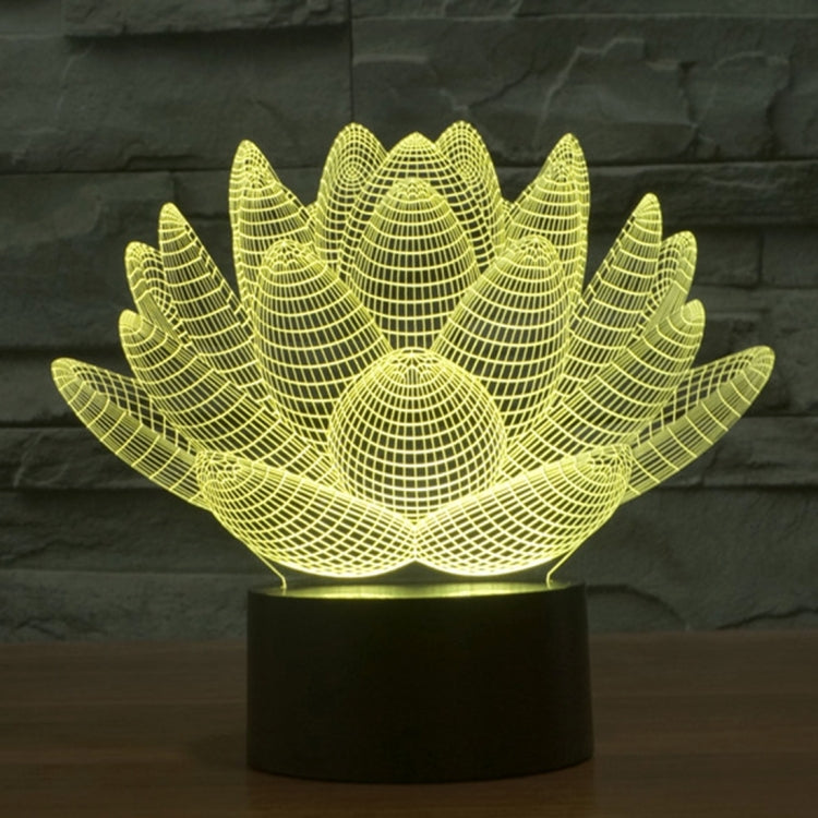 Lotus Style 3D Touch Switch Control LED Light , 7 Color Discoloration Creative Visual Stereo Lamp Desk Lamp Night Light - Novelty Lighting by PMC TechLife | Online Shopping South Africa | PMC TechLife | Buy Now Pay Later Mobicred