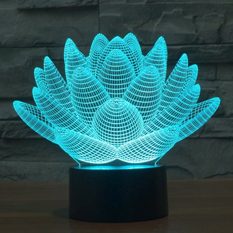 Lotus Style 3D Touch Switch Control LED Light , 7 Color Discoloration Creative Visual Stereo Lamp Desk Lamp Night Light - Novelty Lighting by PMC TechLife | Online Shopping South Africa | PMC TechLife | Buy Now Pay Later Mobicred