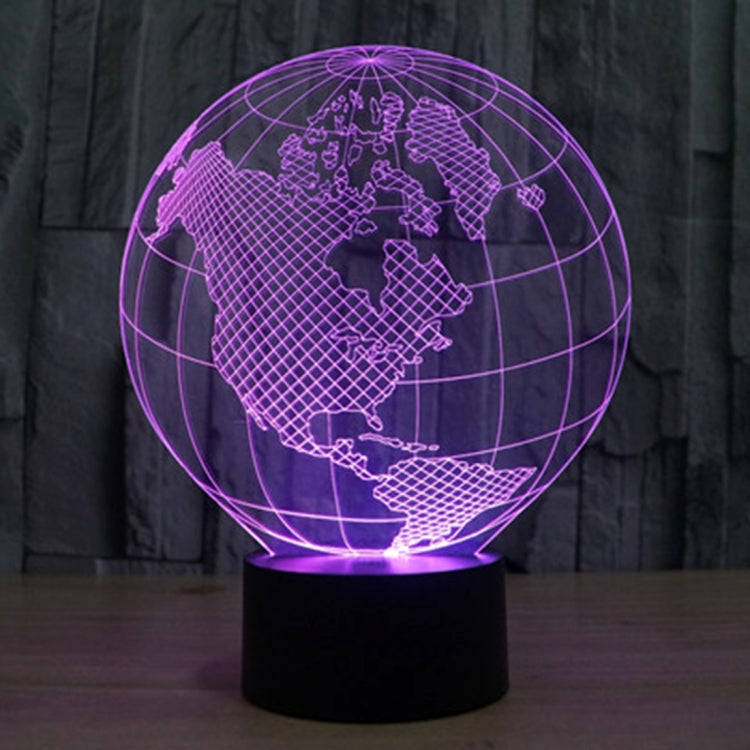 America Globe Style 3D Touch Switch Control LED Light , 7 Colour Discoloration Creative Visual Stereo Lamp Desk Lamp Night Light - Novelty Lighting by PMC TechLife | Online Shopping South Africa | PMC TechLife | Buy Now Pay Later Mobicred
