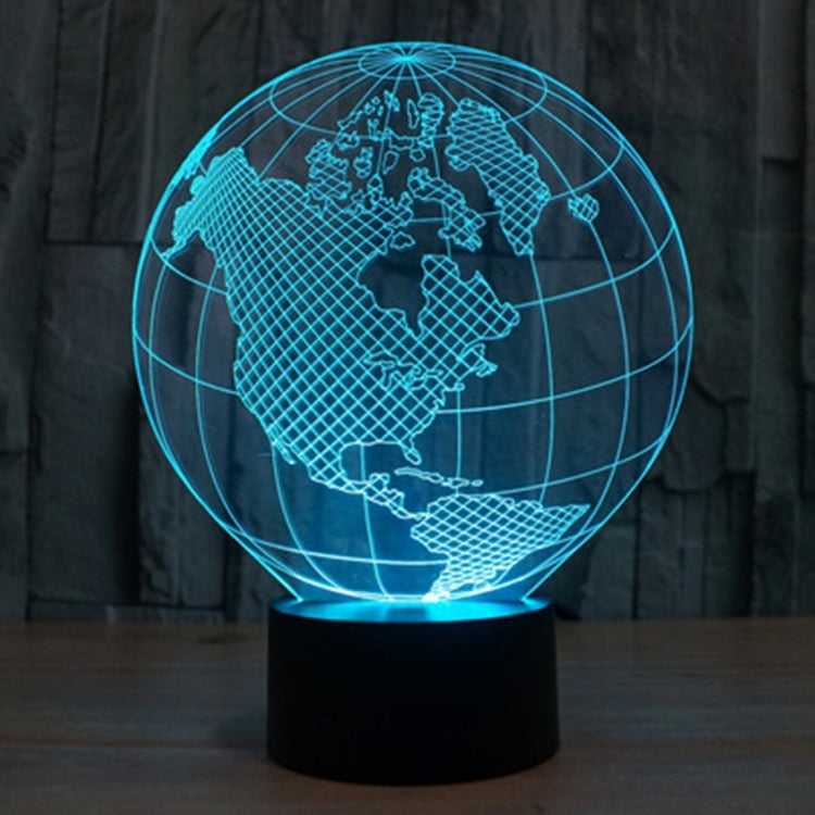 America Globe Style 3D Touch Switch Control LED Light , 7 Colour Discoloration Creative Visual Stereo Lamp Desk Lamp Night Light - Novelty Lighting by PMC TechLife | Online Shopping South Africa | PMC TechLife | Buy Now Pay Later Mobicred