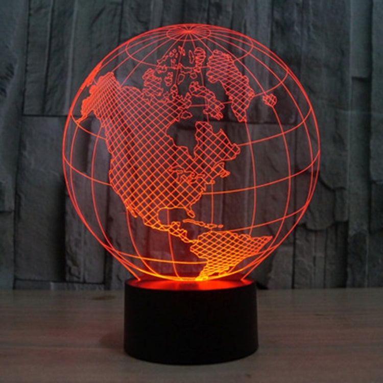 America Globe Style 3D Touch Switch Control LED Light , 7 Colour Discoloration Creative Visual Stereo Lamp Desk Lamp Night Light - Novelty Lighting by PMC TechLife | Online Shopping South Africa | PMC TechLife | Buy Now Pay Later Mobicred