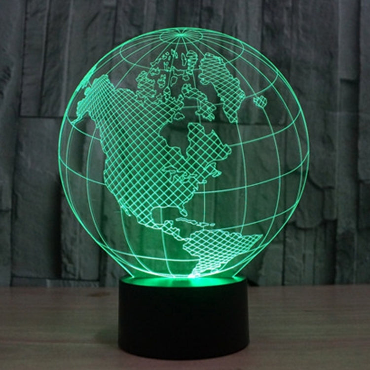 America Globe Style 3D Touch Switch Control LED Light , 7 Colour Discoloration Creative Visual Stereo Lamp Desk Lamp Night Light - Novelty Lighting by PMC TechLife | Online Shopping South Africa | PMC TechLife | Buy Now Pay Later Mobicred