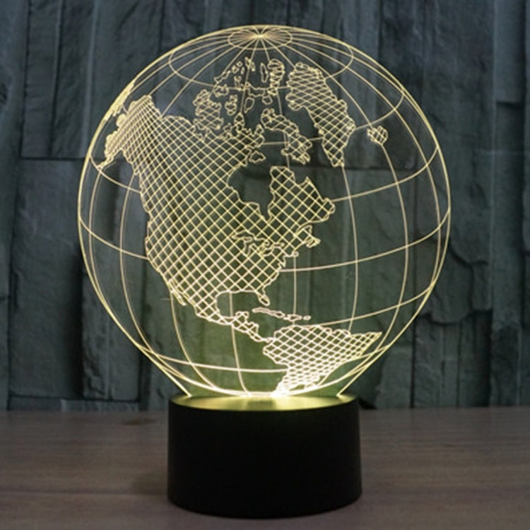 America Globe Style 3D Touch Switch Control LED Light , 7 Colour Discoloration Creative Visual Stereo Lamp Desk Lamp Night Light - Novelty Lighting by PMC TechLife | Online Shopping South Africa | PMC TechLife | Buy Now Pay Later Mobicred