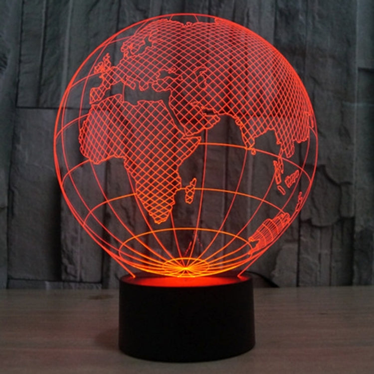 European Globe Style 3D Touch Switch Control LED Light , 7 Colour Discoloration Creative Visual Stereo Lamp Desk Lamp Night Light - Novelty Lighting by PMC TechLife | Online Shopping South Africa | PMC TechLife | Buy Now Pay Later Mobicred