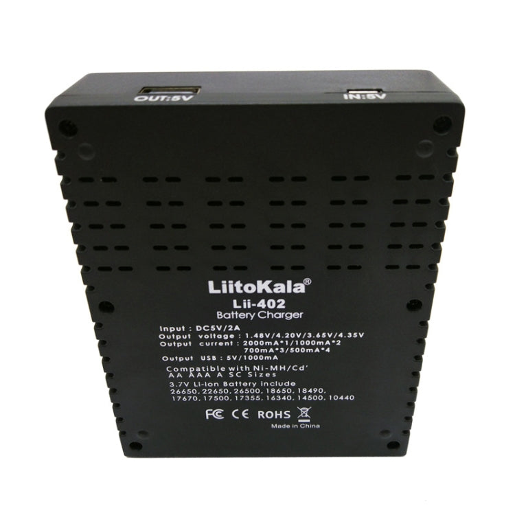 LiitoKala lii-402 4 In 1 Lithium Battery Charger for Li-ion IMR 18650, 18490, 18350, 17670, 17500, 16340(RCR123), 14500, 10440 - Charger & Converter by PMC TechLife | Online Shopping South Africa | PMC TechLife | Buy Now Pay Later Mobicred