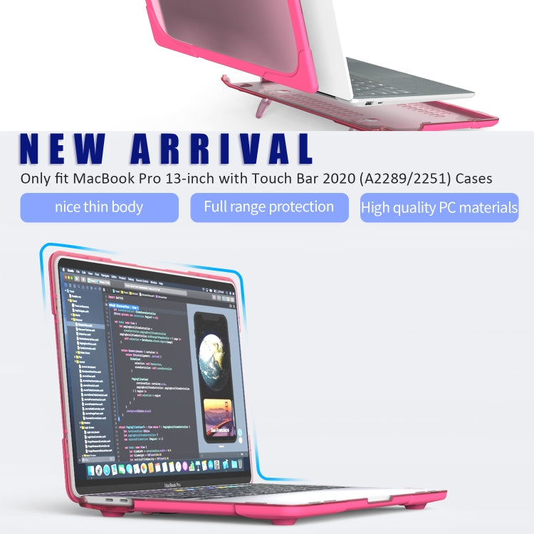 For MacBook Pro 13 inch 2022 & A2289 / A2251 / A2338 2020 PC + TPU Two Colors Laptop Protective Case(Red) - MacBook Pro Cases by PMC Jewellery | Online Shopping South Africa | PMC Jewellery | Buy Now Pay Later Mobicred