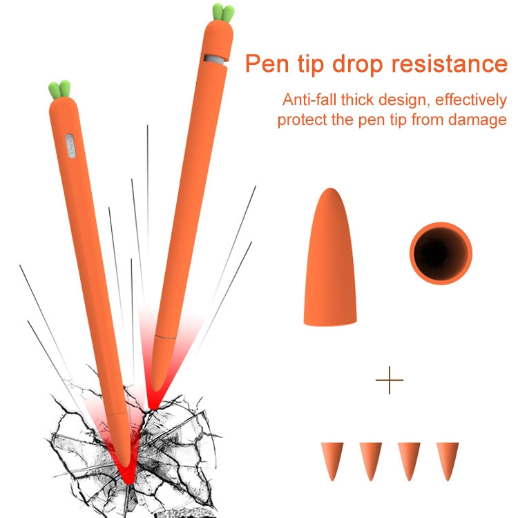 LOVE MEI For Apple Pencil 1 Carrot Shape Stylus Pen Silicone Protective Case Cover (Red) - Pencil Accessories by LOVE MEI | Online Shopping South Africa | PMC TechLife