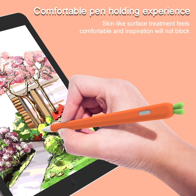 LOVE MEI For Apple Pencil 1 Carrot Shape Stylus Pen Silicone Protective Case Cover (Red) - Pencil Accessories by LOVE MEI | Online Shopping South Africa | PMC TechLife