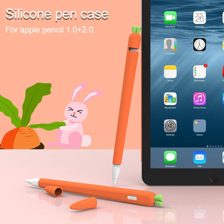 LOVE MEI For Apple Pencil 1 Carrot Shape Stylus Pen Silicone Protective Case Cover (Red) - Pencil Accessories by LOVE MEI | Online Shopping South Africa | PMC TechLife