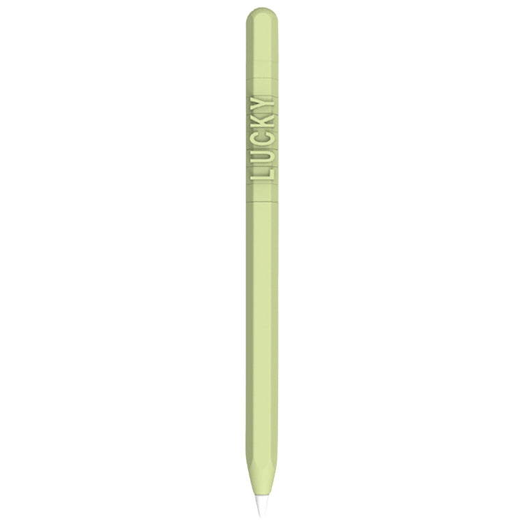 LOVE MEI For Apple Pencil 1 Number Letter Design Stylus Pen Silicone Protective Case Cover(Green) - Pencil Accessories by LOVE MEI | Online Shopping South Africa | PMC TechLife