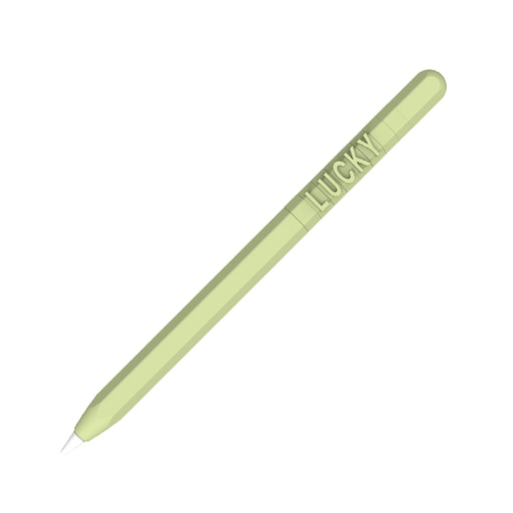 LOVE MEI For Apple Pencil 1 Number Letter Design Stylus Pen Silicone Protective Case Cover(Green) - Pencil Accessories by LOVE MEI | Online Shopping South Africa | PMC TechLife