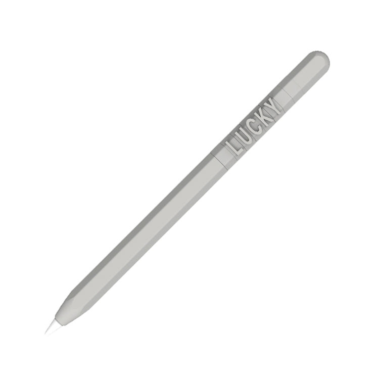 LOVE MEI For Apple Pencil 2 Number Letter Design Stylus Pen Silicone Protective Case Cover (Grey) - Pencil Accessories by LOVE MEI | Online Shopping South Africa | PMC TechLife | Buy Now Pay Later Mobicred
