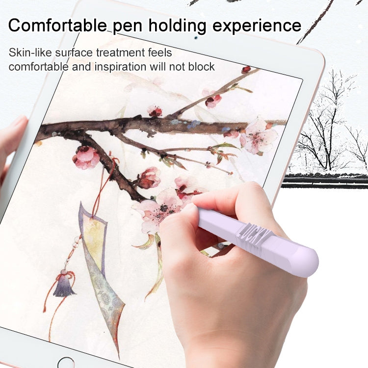 LOVE MEI For Apple Pencil 2 Number Letter Design Stylus Pen Silicone Protective Case Cover (Grey) - Pencil Accessories by LOVE MEI | Online Shopping South Africa | PMC TechLife | Buy Now Pay Later Mobicred
