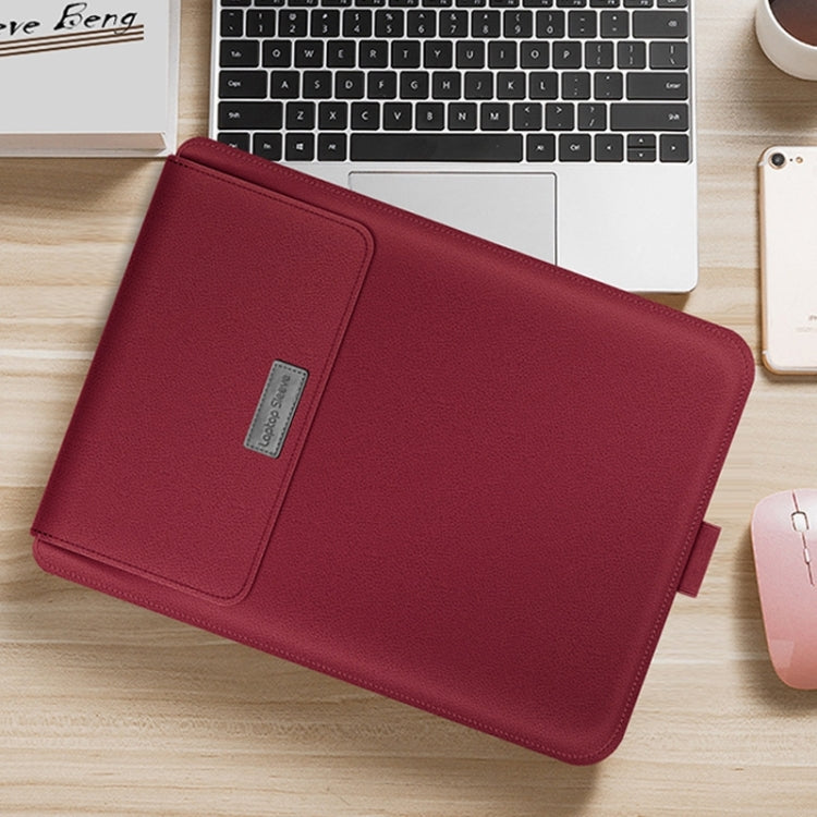 4 in 1 Universal Waterproof PU Leather Laptop Liner Bag with Handle & Stand & Pen Holder + 2 Winders + Mouse Bag + Charger Bag Set for 17 inch Laptops(Red) - 15.6 - 17 inch by PMC TechLife | Online Shopping South Africa | PMC TechLife | Buy Now Pay Later Mobicred