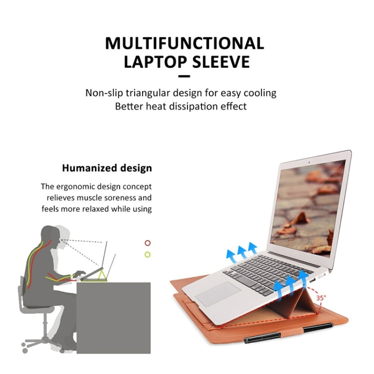 4 in 1 Universal Waterproof PU Leather Laptop Liner Bag with Handle & Stand & Pen Holder + 2 Winders + Mouse Bag + Charger Bag Set for 17 inch Laptops(Red) - 15.6 - 17 inch by PMC TechLife | Online Shopping South Africa | PMC TechLife | Buy Now Pay Later Mobicred