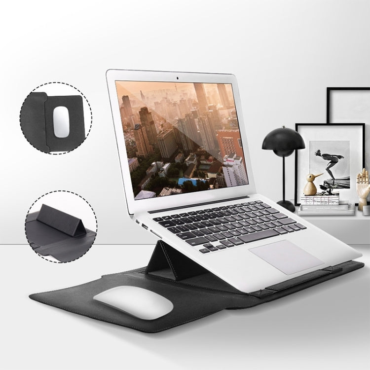 4 in 1 Universal Waterproof PU Leather Laptop Liner Bag with Handle & Stand & Pen Holder + 2 Winders + Mouse Bag + Charger Bag Set for 17 inch Laptops(Red) - 15.6 - 17 inch by PMC TechLife | Online Shopping South Africa | PMC TechLife | Buy Now Pay Later Mobicred