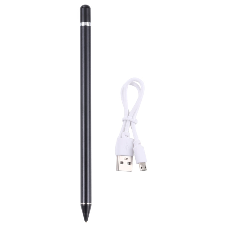 Pencil Universal Rechargeable Active Capacitive Stylus Pen with Magnetic Cap(Black) - Stylus Pen by PMC TechLife | Online Shopping South Africa | PMC TechLife | Buy Now Pay Later Mobicred