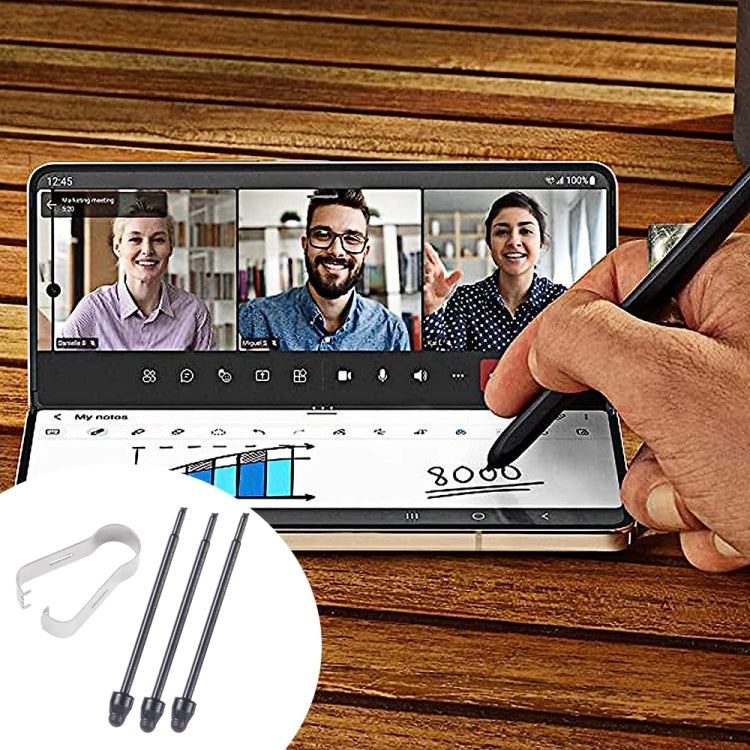 For Samsung Galaxy Z Fold5 / Fold4 / Fold3 4 in 1 Stylus Pen Replacement Pencil Tips (Black) - Pencil Accessories by PMc TechLife | Online Shopping South Africa | PMc TechLife | Buy Now Pay Later Mobicred
