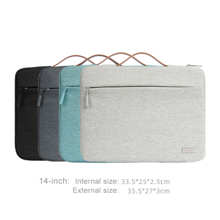 For 14 inch Laptop Zipper Waterproof  Handheld Sleeve Bag (Green) - 13.3 inch by PMC TechLife | Online Shopping South Africa | PMC TechLife | Buy Now Pay Later Mobicred