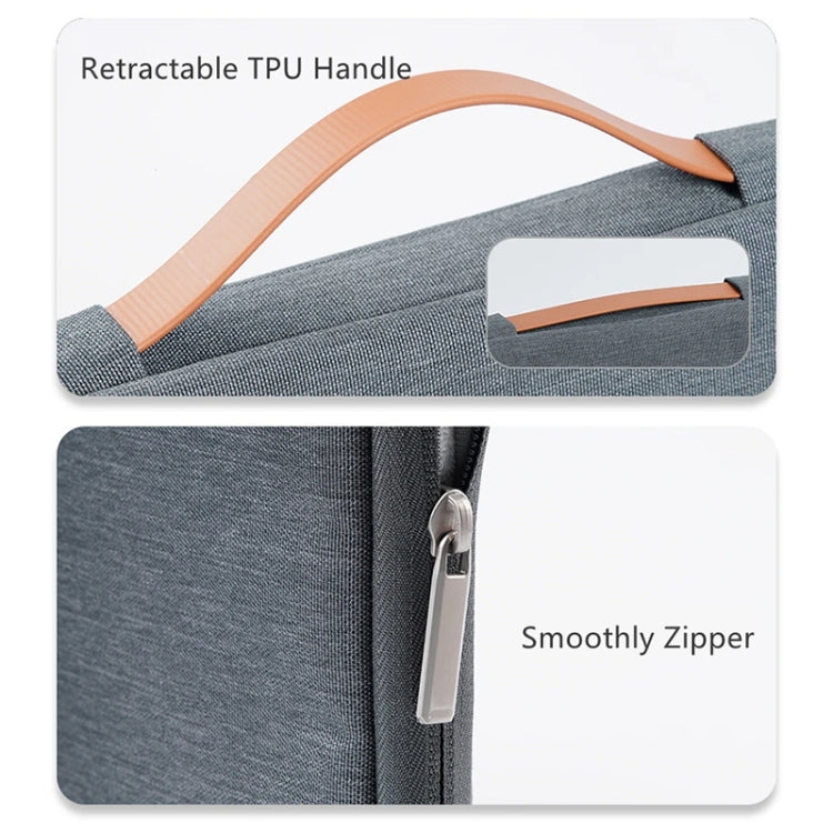 For 14 inch Laptop Zipper Waterproof  Handheld Sleeve Bag (Beige White) - 13.3 inch by PMC TechLife | Online Shopping South Africa | PMC TechLife | Buy Now Pay Later Mobicred