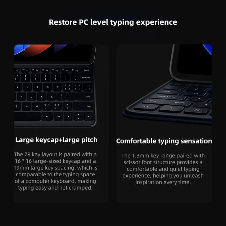 Original For Xiaomi Pad 6S Pro Keyboard Protective Leather Case (Black) - free shipping - PMC TechLife - Order now!