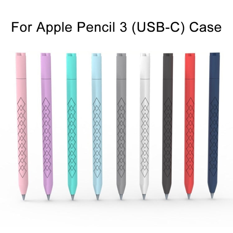 For Apple Pencil (USB-C) Diamond Pattern Silicone Stylus Pen Protective Case (Mint Green) - Pencil Accessories by PMC Jewellery | Online Shopping South Africa | PMC Jewellery | Buy Now Pay Later Mobicred