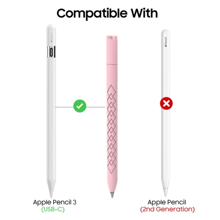 For Apple Pencil (USB-C) Diamond Pattern Silicone Stylus Pen Protective Case (Mint Green) - Pencil Accessories by PMC Jewellery | Online Shopping South Africa | PMC Jewellery | Buy Now Pay Later Mobicred
