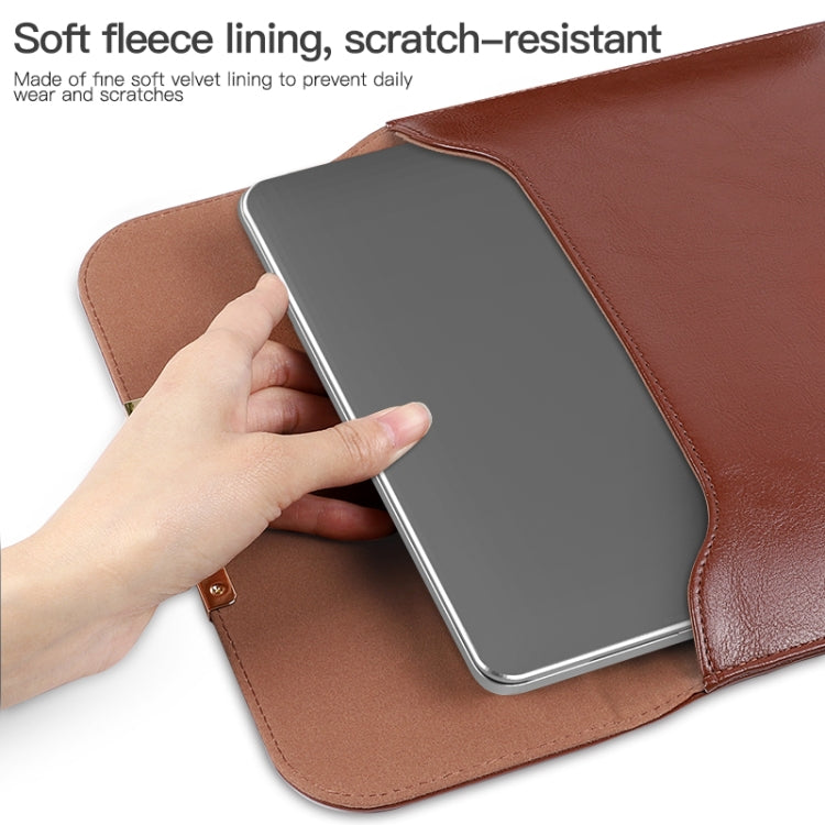 13.3 inch Laptop 2 in 1 PU Leather Sleeve Liner Bag with Mouse Storage Bag(Black) - 13.3 inch by PMC TechLife | Online Shopping South Africa | PMC TechLife | Buy Now Pay Later Mobicred