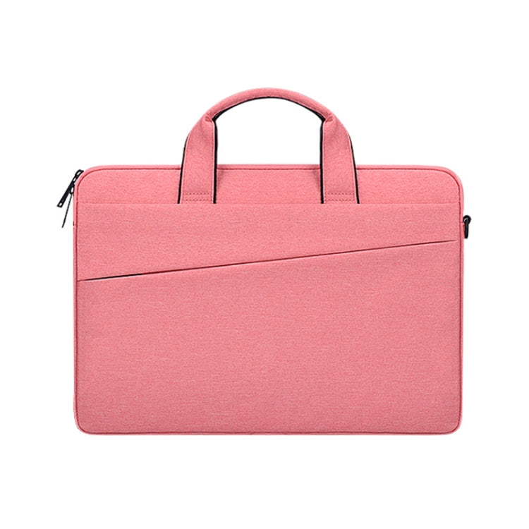 ST03S 14.1 inch Double Side Pockets Wearable Oxford Cloth Soft Handle Portable Laptop Tablet Bag(Pink) - 14.1 inch by PMC TechLife | Online Shopping South Africa | PMC TechLife | Buy Now Pay Later Mobicred