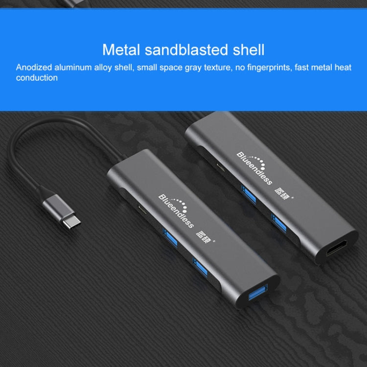 Blueendless 4 In 1 Multi-function Type-C / USB-C to HDMI + PD + Dual USB 3.0 HUB Expansion Dock - free shipping - PMC Jewellery - Order now!