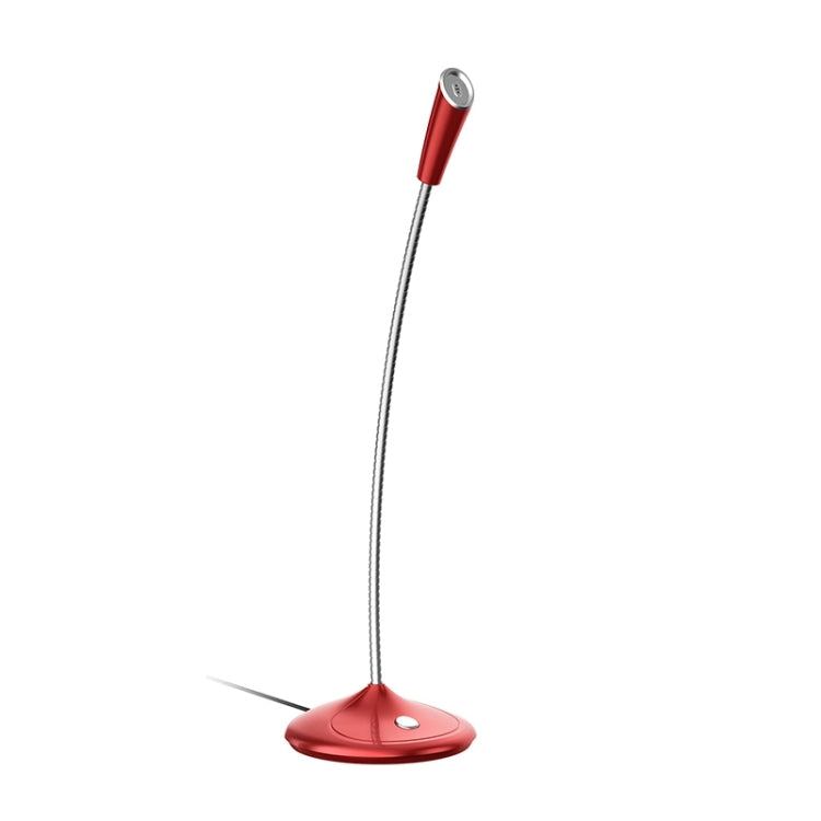 BK Desktop Gooseneck Adjustable USB Wired Audio Microphone, Built-in Sound Card, Compatible with PC / Mac for Live Broadcast, Show, KTV, etc.(Red) - Microphone by PMC TechLife | Online Shopping South Africa | PMC TechLife | Buy Now Pay Later Mobicred