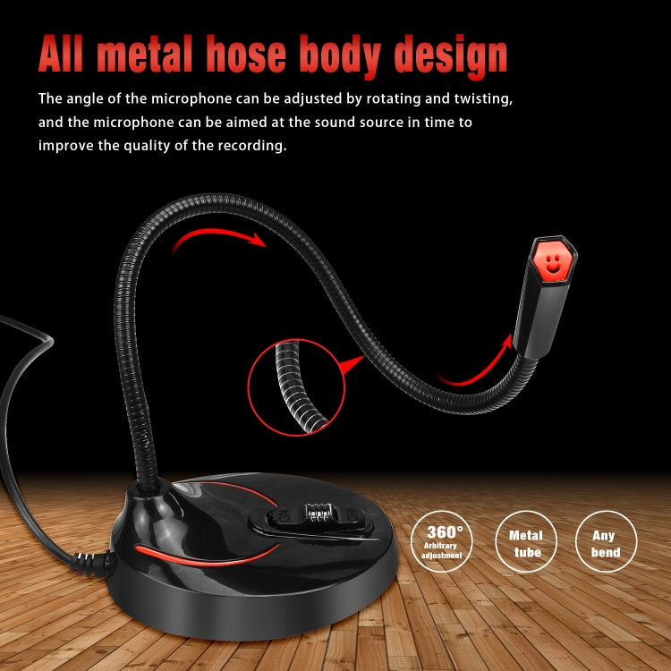 HXSJ F12 360 Degrees Bendable Drive-free USB Computer Microphone, Cable Length: 2.2m - free shipping - PMC Jewellery - Order now!