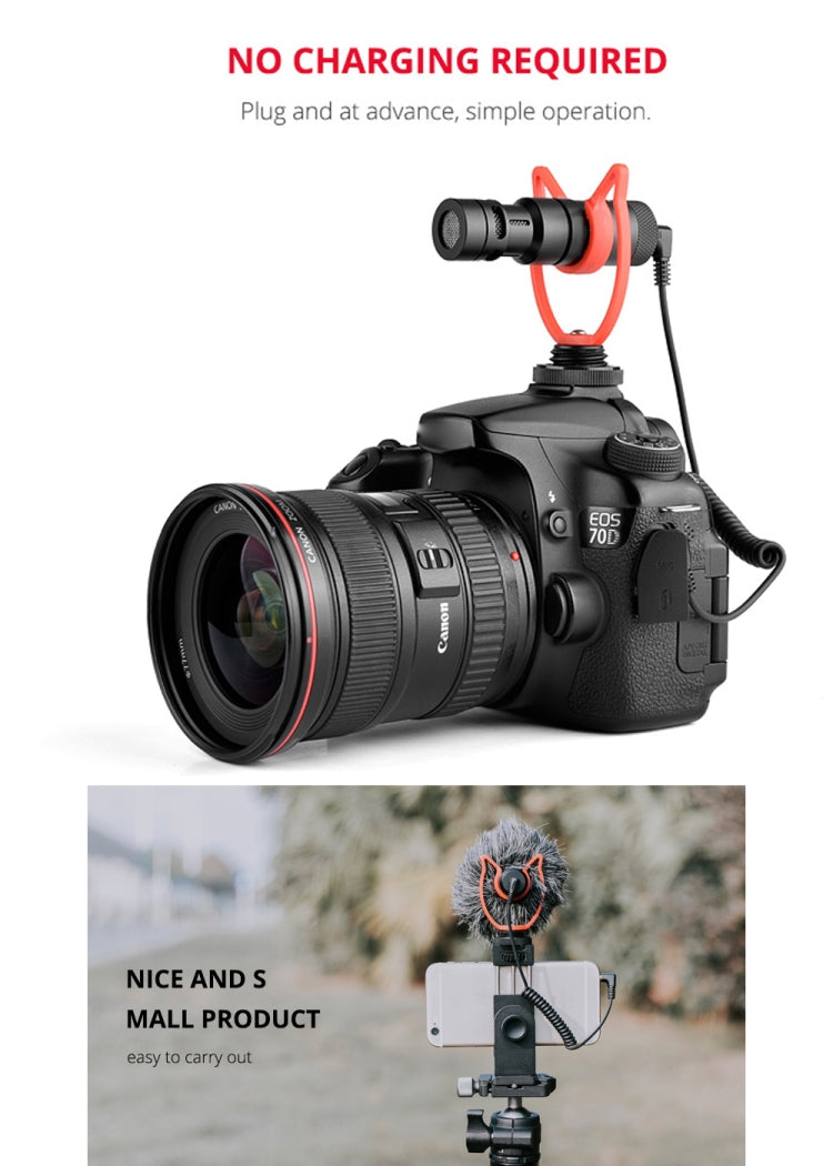 YELANGU MIC10 YLG9920A Professional Interview Condenser Video Shotgun Microphone with 3.5mm Audio Cable for DSLR & DV Camcorder (Black) - free shipping - PMC Jewellery - Order now!