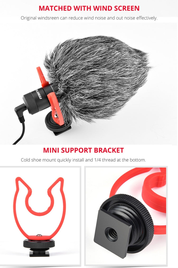 YELANGU MIC10 YLG9920A Professional Interview Condenser Video Shotgun Microphone with 3.5mm Audio Cable for DSLR & DV Camcorder (Black) - free shipping - PMC Jewellery - Order now!