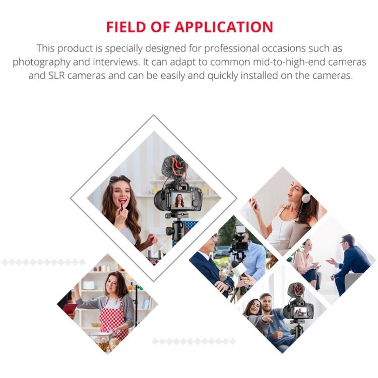 YELANGU MIC10 YLG9920A Professional Interview Condenser Video Shotgun Microphone with 3.5mm Audio Cable for DSLR & DV Camcorder (Black) - free shipping - PMC Jewellery - Order now!