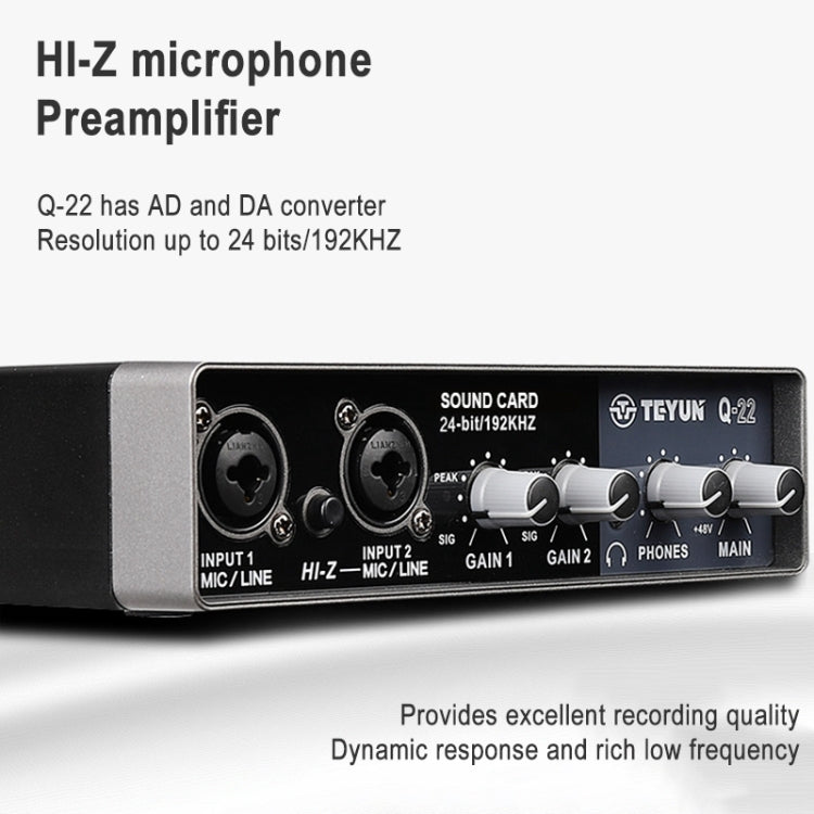 TEYUN Q-22 USB Computer Free Srive Microphone External Sound Card(Black) - free shipping - PMC Jewellery - Order now!