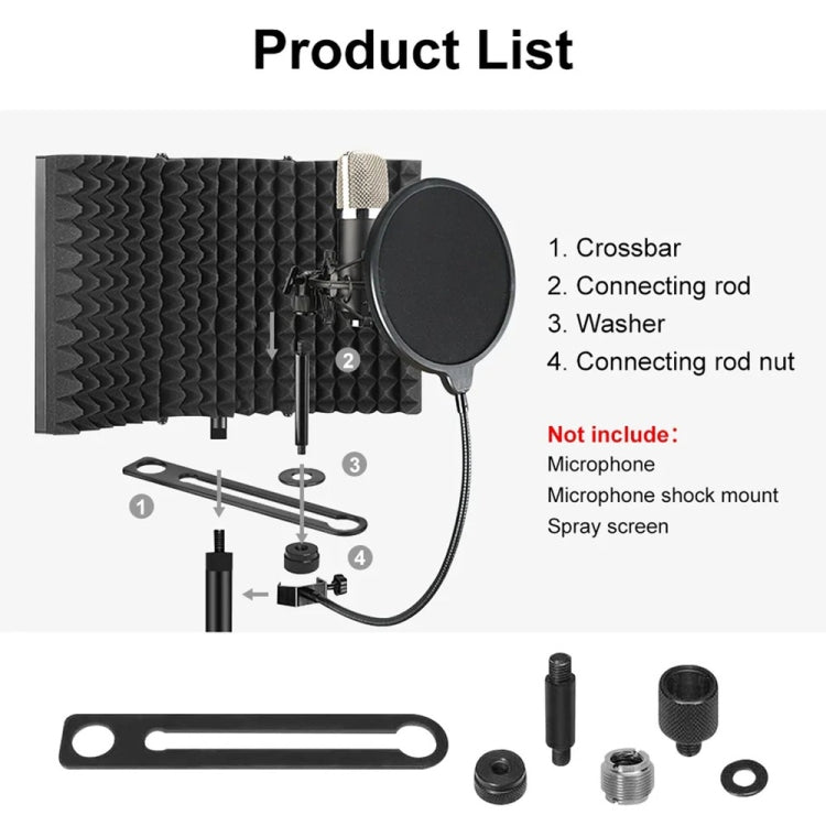 XTUGA P75 Foldable Recording Microphone Isolation Shield - free shipping - PMC Jewellery - Order now!
