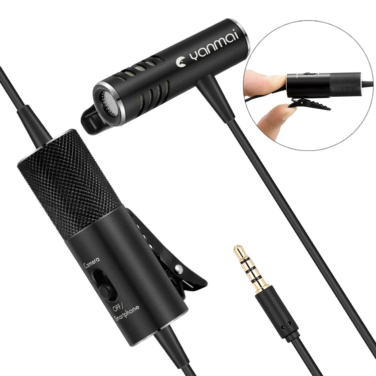 Yanmai R933S Professional Clip-On 3.5mm Plug Lavalier Omni-directional Broadcast Condenser Microphone, For Live Broadcast, Show, KTV, etc - Microphone by Yanmai | Online Shopping South Africa | PMC TechLife | Buy Now Pay Later Mobicred
