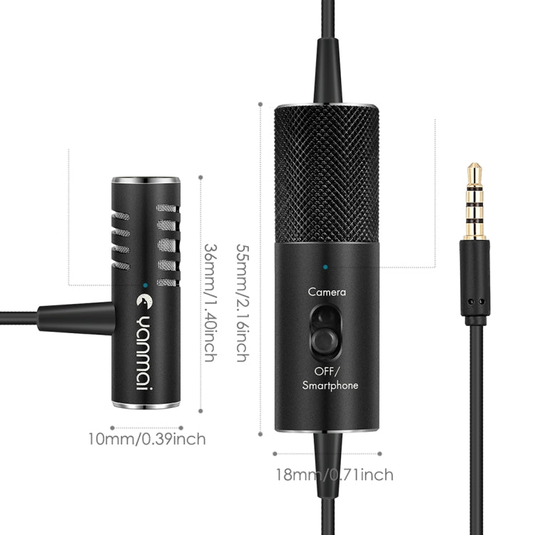Yanmai R933S Professional Clip-On 3.5mm Plug Lavalier Omni-directional Broadcast Condenser Microphone, For Live Broadcast, Show, KTV, etc - Microphone by Yanmai | Online Shopping South Africa | PMC TechLife | Buy Now Pay Later Mobicred