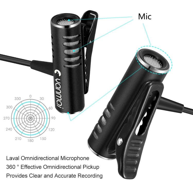 Yanmai R933S Professional Clip-On 3.5mm Plug Lavalier Omni-directional Broadcast Condenser Microphone, For Live Broadcast, Show, KTV, etc - Microphone by Yanmai | Online Shopping South Africa | PMC TechLife | Buy Now Pay Later Mobicred