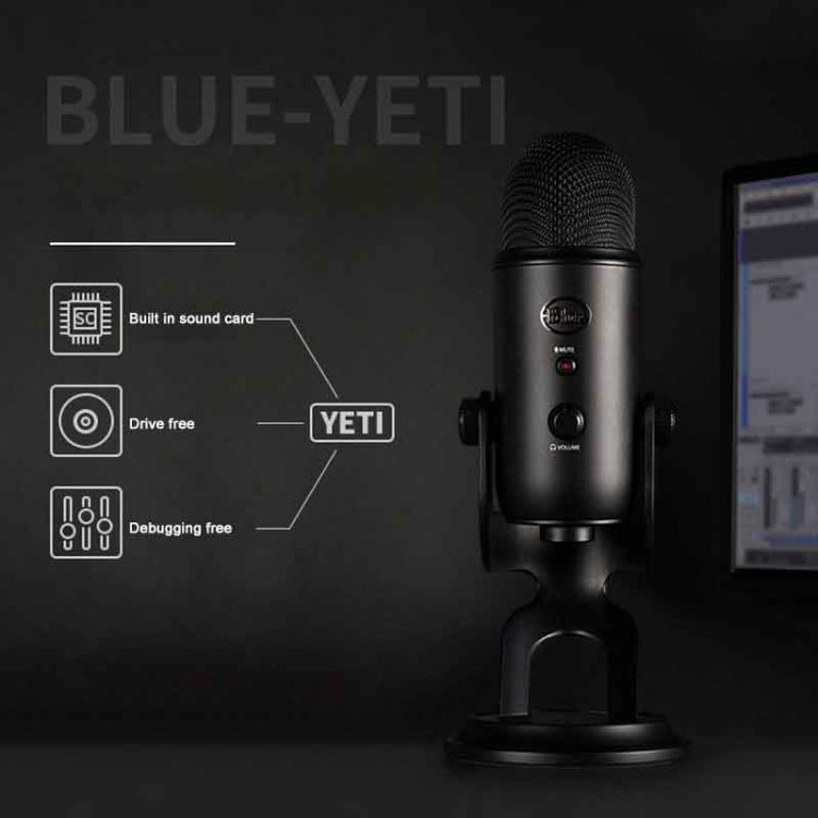Logitech Blue Yeti USB Condenser Microphone(Silver) - Microphone by Logitech | Online Shopping South Africa | PMC TechLife | Buy Now Pay Later Mobicred