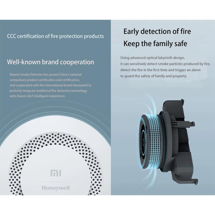 Original Xiaomi Honeywell Smart Fire Alarm Smoke Detector Alarm, Work with Xiaomi Multimode Smart Home Gateway 2 (CA1001) Mihome APP Control - free shipping - PMC TechLife - Order now!