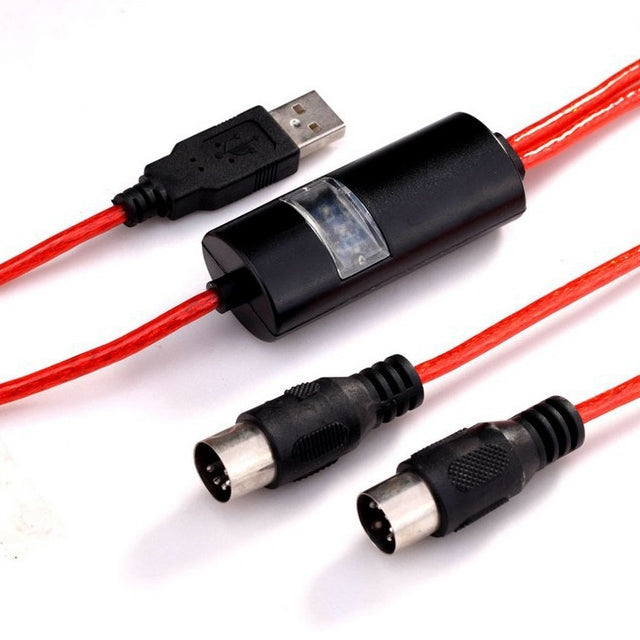WERSI UM-18 USB MIDI Cable MidiPort Midi Cable Electric Piano Electronic Drum Music Editing Line, Length: 2m(Red) - free shipping - PMC TechLife - Order now!