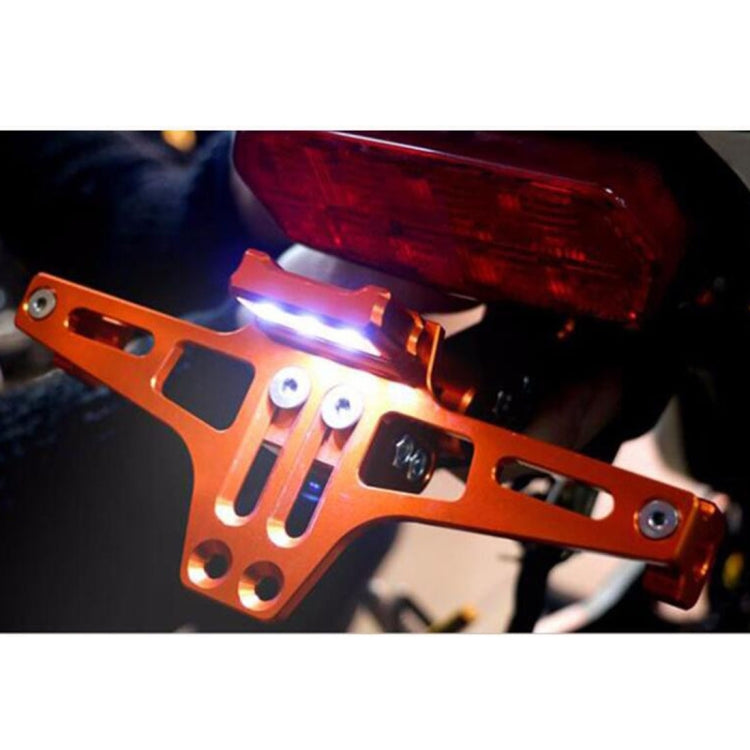 LPF013 Motorcycle Modification Accessories Universal Aircraft Shape Aluminum Alloy License Plate Bracket with LED Lights (Red) - Others by PMC Jewellery | Online Shopping South Africa | PMC Jewellery | Buy Now Pay Later Mobicred