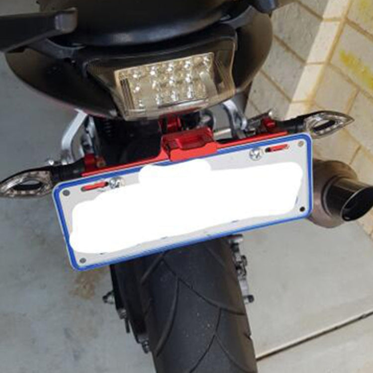 LPF013 Motorcycle Modification Accessories Universal Aircraft Shape Aluminum Alloy License Plate Bracket with LED Lights (Red) - Others by PMC Jewellery | Online Shopping South Africa | PMC Jewellery | Buy Now Pay Later Mobicred