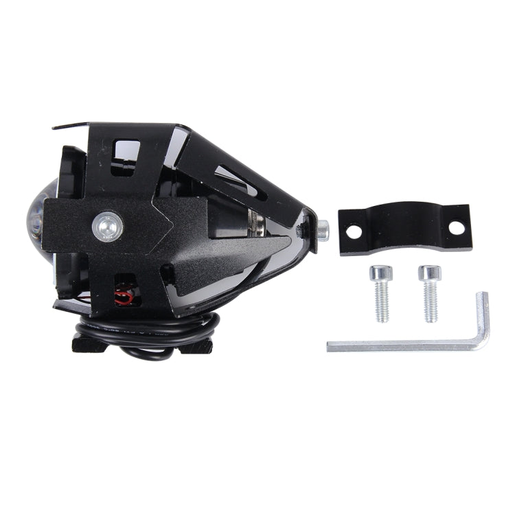 U7 10W 1000LM LED Life Waterproof Headlamp Light with Angel Eyes Light for Motorcycle / SUV, DC 12V(Blue Light) - Headlights by PMC Jewellery | Online Shopping South Africa | PMC Jewellery | Buy Now Pay Later Mobicred