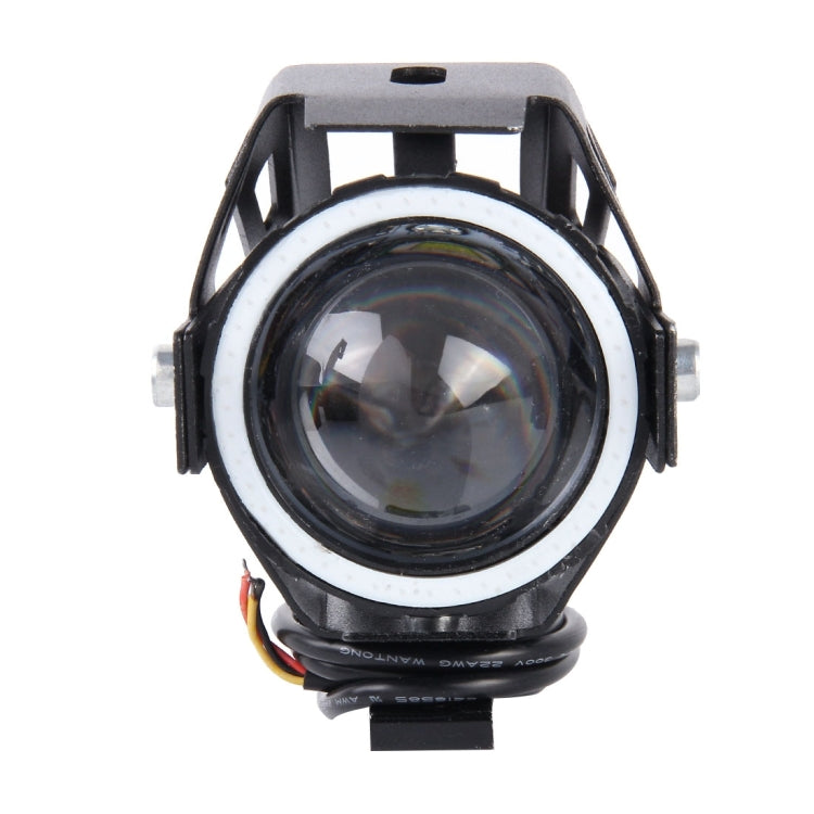 U7 10W 1000LM LED Life Waterproof Headlamp Light with Angel Eyes Light for Motorcycle / SUV, DC 12V(Red Light) - Headlights by PMC Jewellery | Online Shopping South Africa | PMC Jewellery | Buy Now Pay Later Mobicred